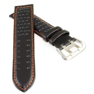 Racing Uhrenarmband Modell Speedy schwarz-orange 24 mm, Doppeldornschließe