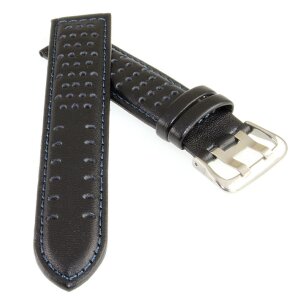 Racing Uhrenarmband Modell Speedy schwarz-blau 20 mm, Doppeldornschließe