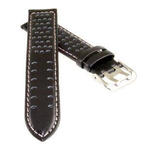 Racing Uhrenarmband Modell Speedy schwarz-rosa 22 mm, Doppeldornschließe
