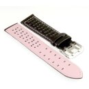 Racing Uhrenarmband Modell Speedy schwarz-rosa 22 mm, Doppeldornschließe