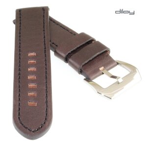 Diloy Rindleder Uhrenarmband Modell Barcelona-SN mocca 18 mm Handarbeit