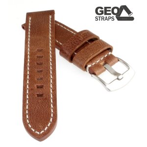 GEO-Straps Vollrindleder Uhrenarmband Modell Junkers-Pro cognac 20 mm