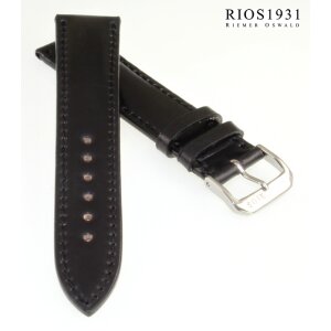 RIOS1931 Uhrenarmband Shell Cordovan Leder schwarz TiT 18 mm Handarbeit