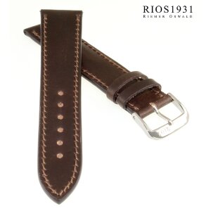 RIOS1931 Uhrenarmband Shell Cordovan Leder mokka TiT 20 mm Handarbeit