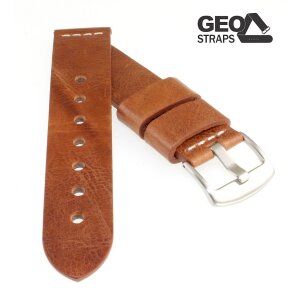 GEO-Straps Old Finish Rindleder Uhrenarmband Modell Junkers cognac 22 mm