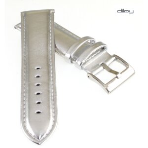 Diloy Design-Uhrenarmband Modell Hollywood silber 22 mm Metalloptik