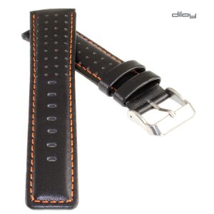 Diloy Rallye Uhrenarmband Modell Rallye-RS schwarz 22 mm, zweifarbig