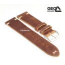 GEO-Straps Zebu-Rindleder Uhrenarmband Modell Platinium mahagoni 18 mm, Handarbeit