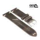 GEO-Straps Zebu-Rindleder Uhrenarmband Modell Platinium grau 22 mm, Handarbeit