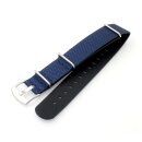 Nato Durchzugs-Uhrenarmband Modell Nato-Rauten blau 22...