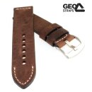 GEO-Straps Zebu-Rindleder Uhrenarmband Modell Platinium Pro mocca 22/22 mm