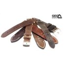 GEO-Straps Zebu-Rindleder Uhrenarmband Modell Platinium Pro mahagoni 22/22 mm