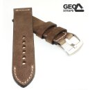 GEO-Straps Zebu-Rindleder Uhrenarmband Modell Platinium Pro havanna 22/22 mm