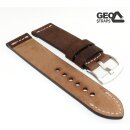 GEO-Straps Zebu-Rindleder Uhrenarmband Modell Platinium Pro mocca 24/24 mm