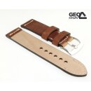 GEO-Straps Zebu-Rindleder Uhrenarmband Modell Platinium Pro mahagoni 24/24 mm