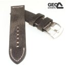 GEO-Straps Zebu-Rindleder Uhrenarmband Modell Platinium Pro grau 24/24 mm