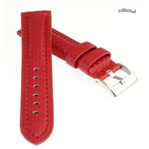 Diloy Carbon-Style Uhrenarmband Modell Carbon-Chrono rot 24 mm