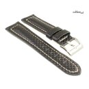 Diloy Carbon-Style Uhrenarmband Modell Carbon-Chrono schwarz-WN 22 mm