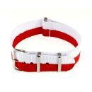 Nato-Nylon Durchzugs-Uhrenarmband rot-weiß Modell...