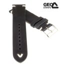 GEO-Straps Uhrenarmband Horween Rindleder Modell Beluga schwarz 18 mm Handarbeit