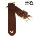 GEO-Straps Uhrenarmband Horween Rindleder Modell Beluga mocca 18 mm Handarbeit