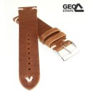 GEO-Straps Uhrenarmband Horween Rindleder Modell Beluga havanna 18 mm Handarbeit