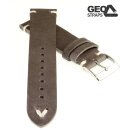 GEO-Straps Uhrenarmband Horween Rindleder Modell Beluga grau 18 mm Handarbeit