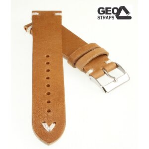 GEO-Straps Uhrenarmband Horween Rindleder Modell Beluga cognac 20 mm Handarbeit