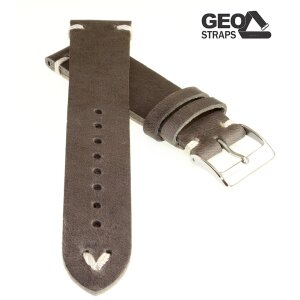 GEO-Straps Uhrenarmband Horween Rindleder Modell Beluga grau 20 mm Handarbeit