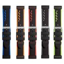 Premium ene strap Silikon Uhrenarmband Modell Surfer schwarz-blau 20 mm