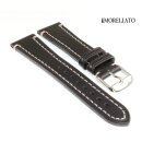 Morellato Sattelleder Uhrenarmband Manufatti Raffaello schwarz 24 mm Handarbeit