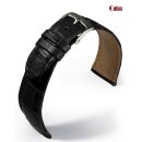 Eulux echt Alligator Ersatz-Uhrenarmband für Cartier Alligator-Classic-DS schwarz 17/16 mm