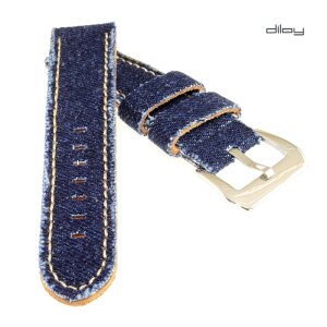Diloy Jeans Uhrenarmband Modell Richmond dunkelblau 20 mm Fashion-Strap