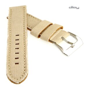 Diloy Jeans Uhrenarmband Modell Richmond beige 24 mm Fashion-Strap