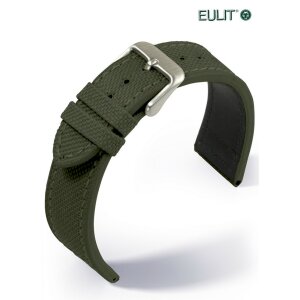 Eulit Canvas Textil Uhrenarmband Modell Canvas oliv-grün 20 mm