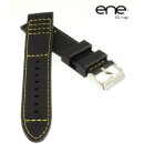 Premium ene strap Silikon Uhrenarmband Modell 113 schwarz-gelb 20 mm