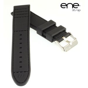 Premium ene strap Silikon Uhrenarmband Modell 113 schwarz 24 mm