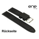 Premium ene strap Silikon Uhrenarmband Modell 113 schwarz-grau 24 mm