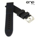 Premium ene strap Silikon Uhrenarmband Modell 113 schwarz-blau 24 mm