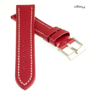 Büffelleder Uhrenarmband Modell Montana rot 18 mm