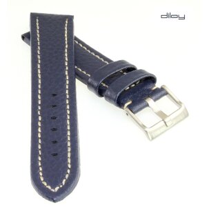 Büffelleder Uhrenarmband Modell Montana blau 20 mm