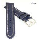 Büffelleder Uhrenarmband Modell Montana blau 20 mm