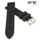 Premium ene strap Silikon Uhrenarmband Modell Silikon-Kroko schwarz 20 mm