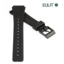 Eulit Kunststoff Uhrenband Modell-129 schwarz 18 mm, kompatibel Casio Uhren