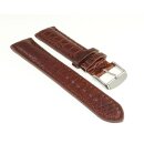 Echt Mississippi Alligator Uhrenarmband Modell Mississippi-Chrono mocca 20 mm