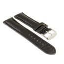 Echt Mississippi Alligator Uhrenarmband Modell Mississippi-Chrono schwarz 22 mm