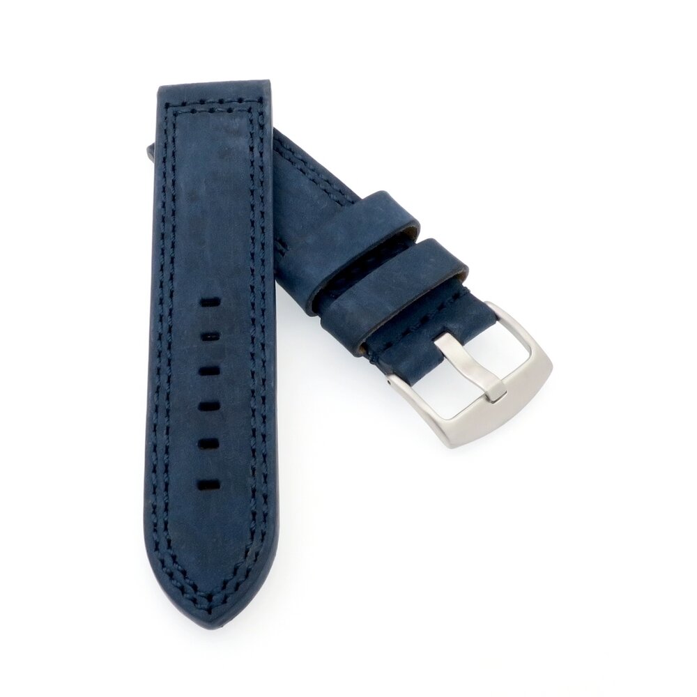 Leder Uhrenarmband Modell Canyon wasserfest blau 28 mm Uhrenarmband