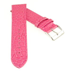 Feines Kroko Leder Uhrenarmband Modell Arizona pink 16 mm