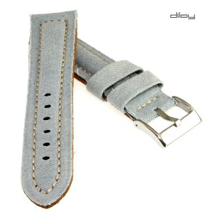 Diloy Jeans Uhrenarmband Modell Jeans-Chrono hellblau-WN 22 mm, stark gepolstert