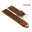 Graf Alligator-Optik Uhrenarmband Modell Antik mocca 22/20 mm, Handarbeit